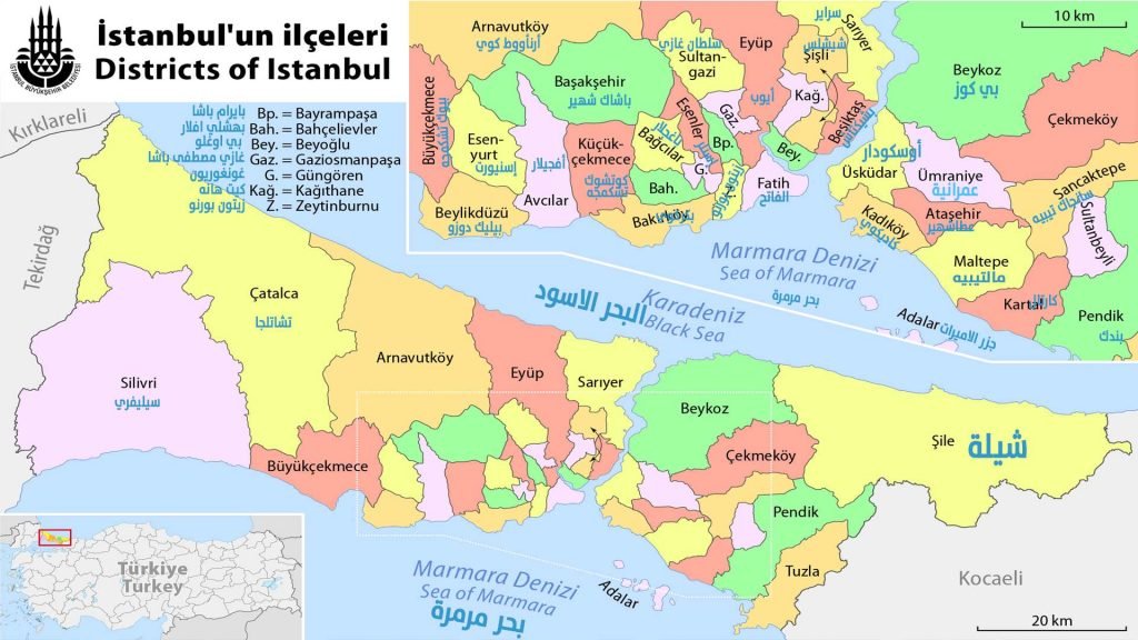 خريطة اسطنبول بالعربي