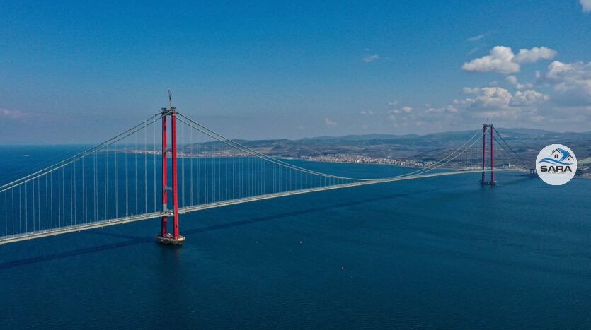 أطول جسر معلق في العالم جسر “جناق قلعة” في تركيا