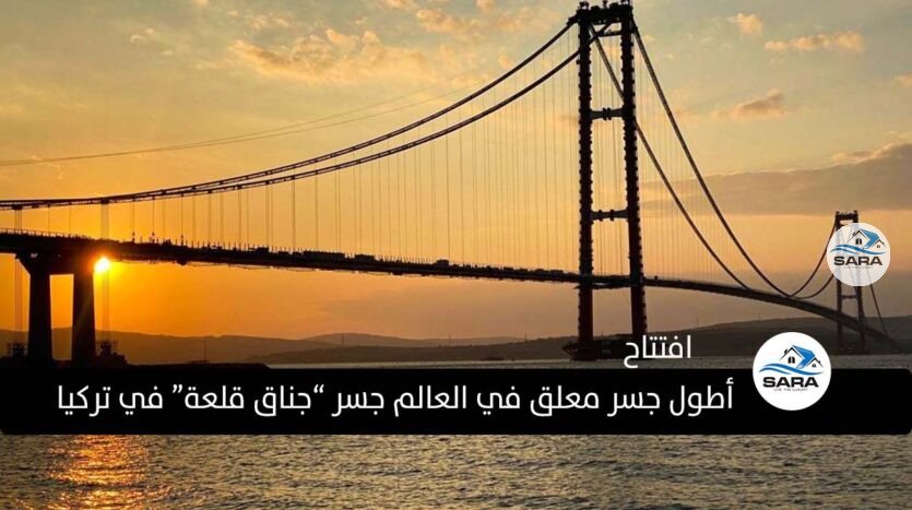 أطول جسر معلق في العالم جسر جناق قلعة في تركيا ، جسر جناق قلعة ، موقع جسر جناق قلعة